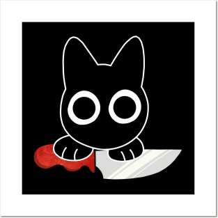 Black Kitty's Knife Posters and Art